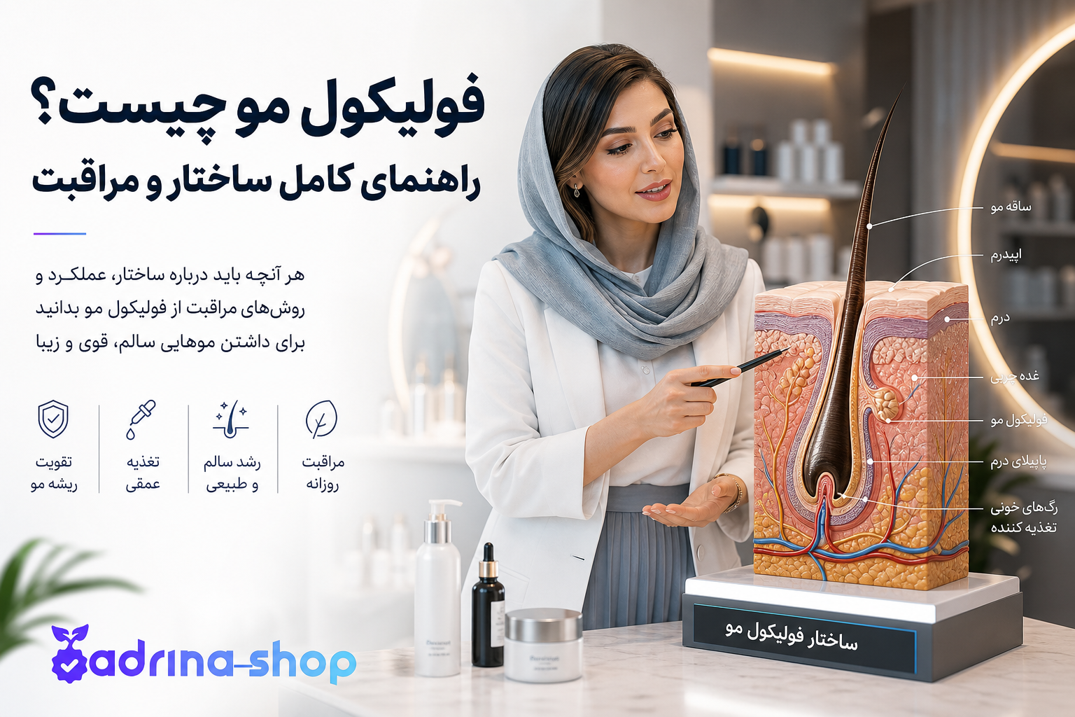 فولیکول مو چیست؟ راهنمای کامل ساختار، وظایف و مراقبت از فولیکول مو