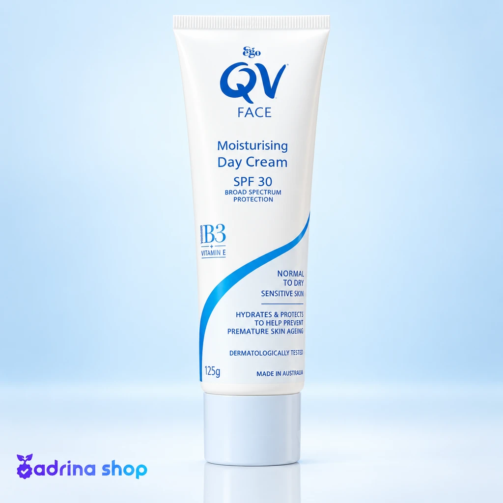 کرم روز کیووی SPF 30 حجم 125 گرم | مرطوب‌کننده پوست خشک و حساس مدل B3